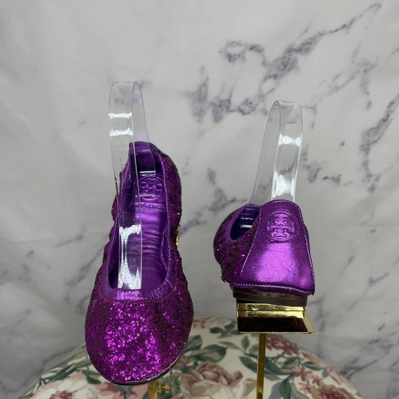 Tory Burch | Glitter Eddie Ballet Flats - Picture 7 of 11